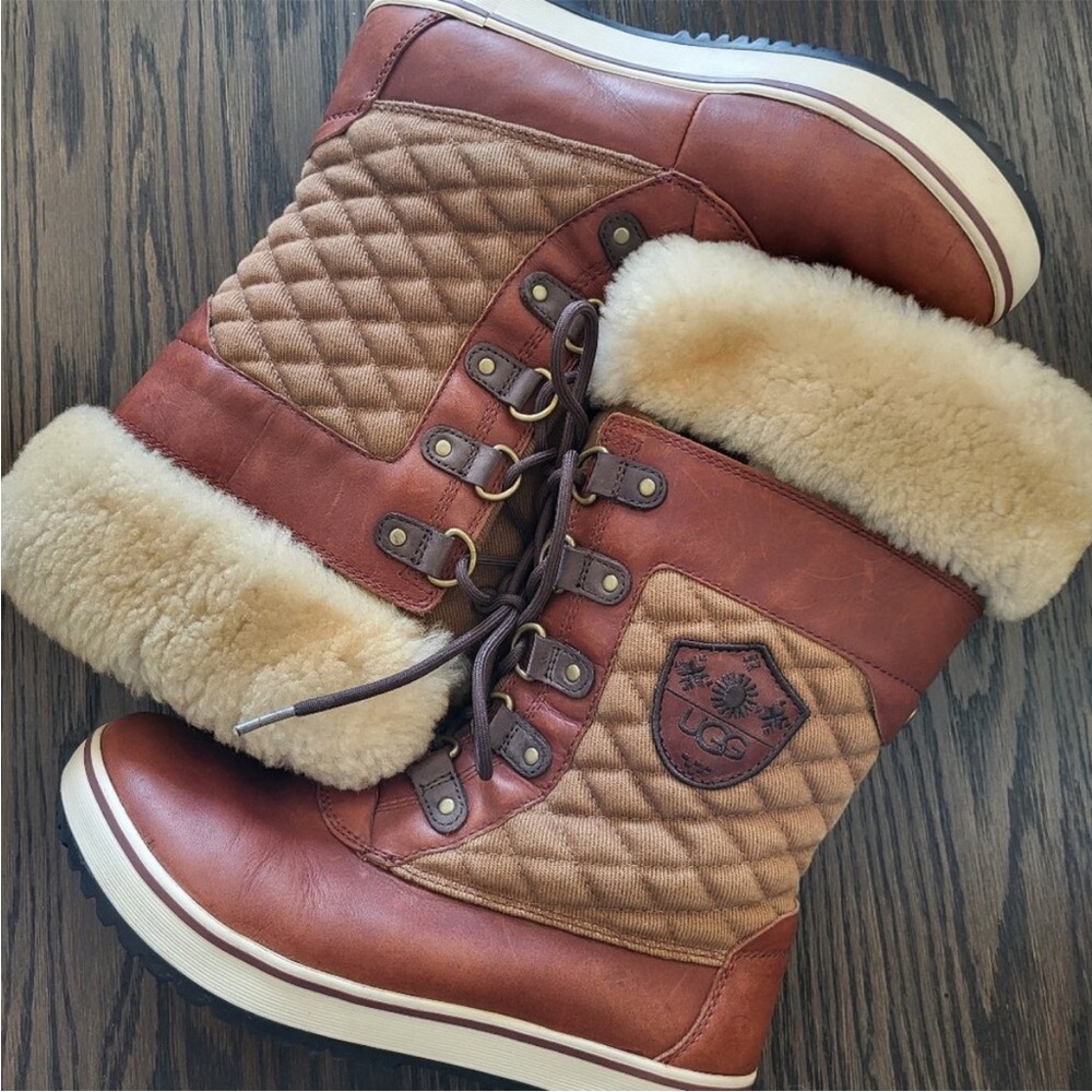 UGG Women's Brynn Mahogany Quilted Winter Boots